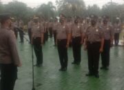 Diguyur Hujan, 60 Personil Anggota Polres Bangka Naik Pangkat