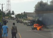 Breaking News : Satu Unit Mobil Terbakar di Depan SPBU Belinyu