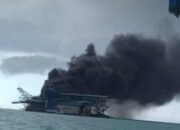 Lagi, Kapal Keruk Singkep PT Timah Terbakar di Jelitik