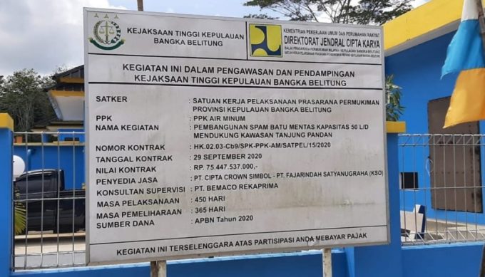 Menelusuri Tindak Lanjut Penyelidikan Dugaan Korupsi Proyek SPAM Belitung !