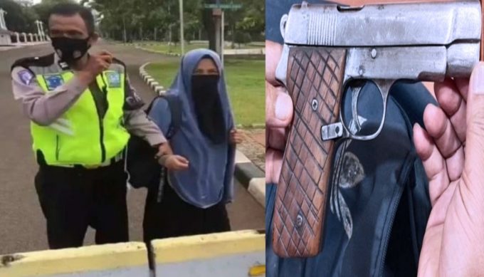 Wanita Bercadar Bawa Senjata Api ke Istana Presiden