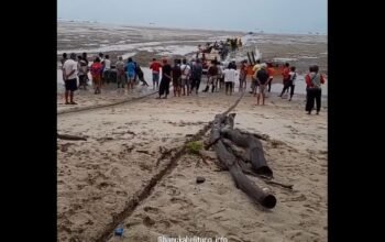 Viral, Video Air Pantai Sampur Desa Kebintik Surut Jauh