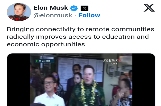 Bikin Bangga Indonesia, Elon Musk Tampil Rapi Pakai Batik di Bali