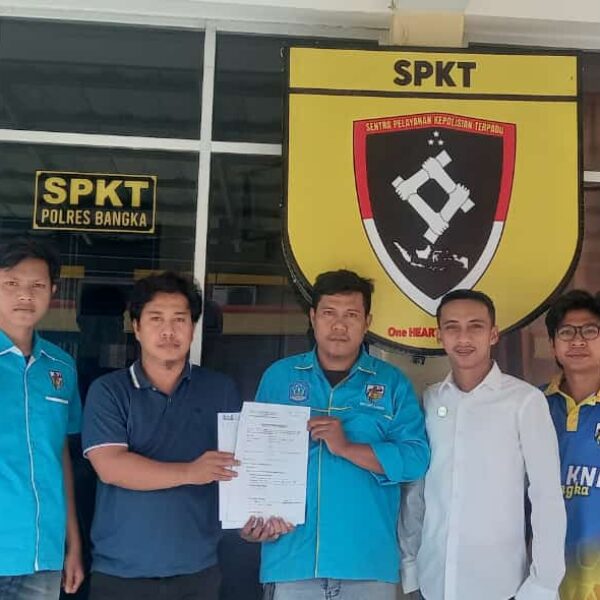 DPD KNPI Bangka Dampingi Gunawan, Laporkan Koordinator KPD ke Polres Bangka
