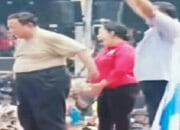 Presiden Prabowo Lepas Baju di Momen Peringatan Hari Buruh di Monas Jakarta