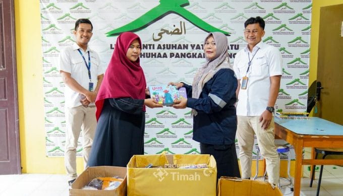 Panti Asuhan Adh Dhuhaa Dapat 1,3 Ton Barang Bekas Karyawan PT Timah